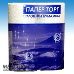 Полотенца бумажные в рулоне, 2-слойн., 100% целлюлоза, 2 рулона по 70 листов