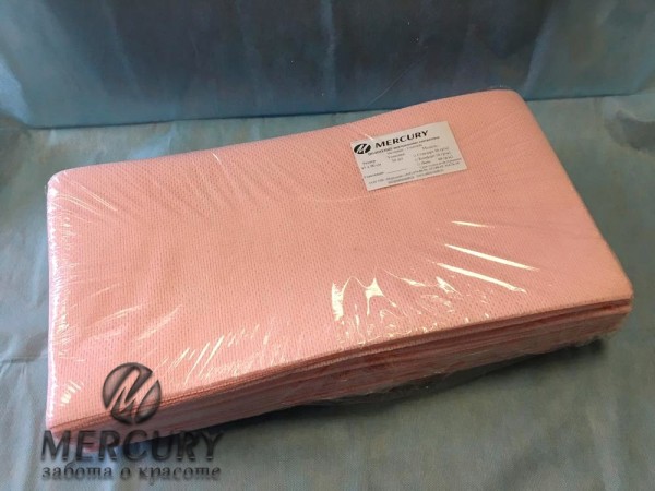 Полотенце 35х70 см Розовое ЦЕЛЛЮЛОЗА ТЕКСТУРНАЯ, Индивидуально сложенное