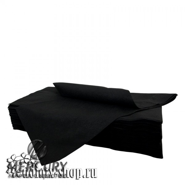 Полотенце 35х70 см Чёрное BARBER, Индивидуально сложенное