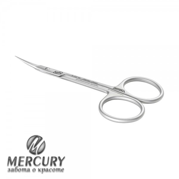 NN_S-02W. Ножницы для кутикулы. Изогнутые ручки. Длина 107 мм. Матовые