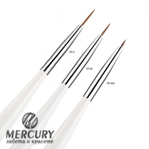Кисть тонкая с белой ручкой Лайнер №000