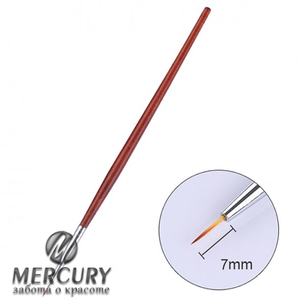 Тонкая кисть для ногтевого дизайна, 7мм