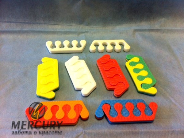 Разделители для пальцев 8 мм, Цветные (20 пар)