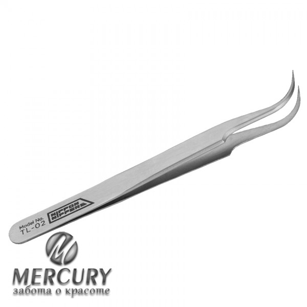 NN-TL-02 Пинцет для наращивания ресниц, изогнутый, 115мм, ручная заточка