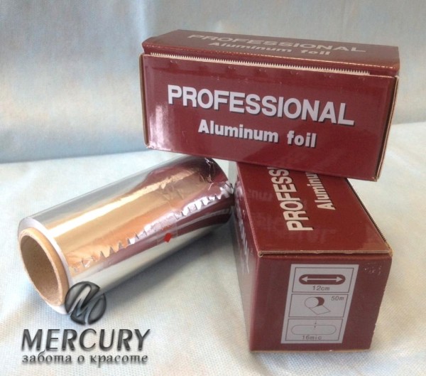 Фольга алюминевая, 16 мкр. рулон 12 см х 50 м,