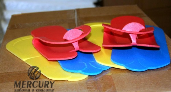 ЛЮКС  Тапочки педикюрные 8 мм, 10 пар, цвета в ассортименте