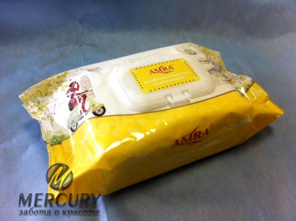 Салфетки ROME влажные 120 шт, освежающие, аромат Rome - AMRA Travel