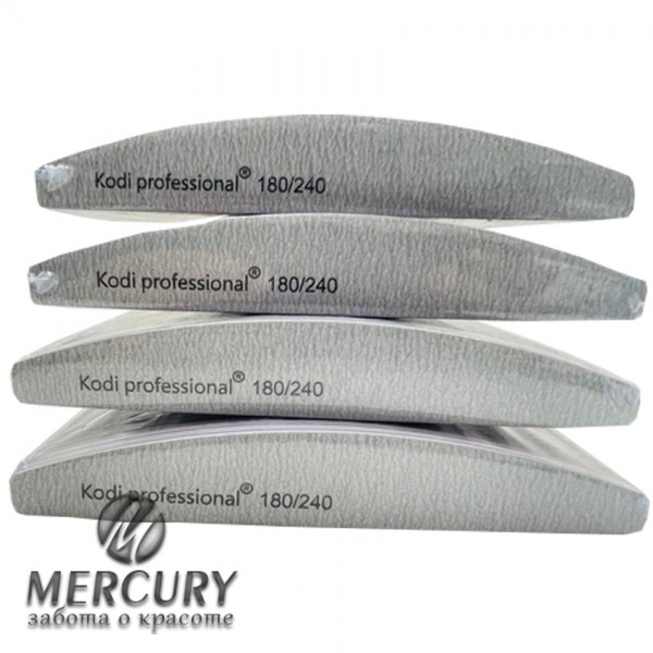 Пилки серые маникюрные на пластиковой основе, двухсторонние, абразив 180/240, 50шт