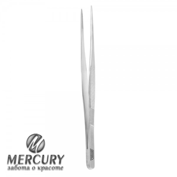 NN_T-07. Пинцет для кожи. Острый край с насечкой. Узкий. Длина 125 мм