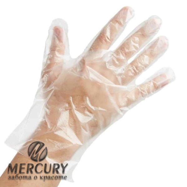 Перчатки полиэтиленовые прозрачные, 100шт